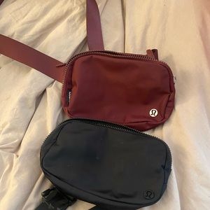 Maroon Lululemon belt bag